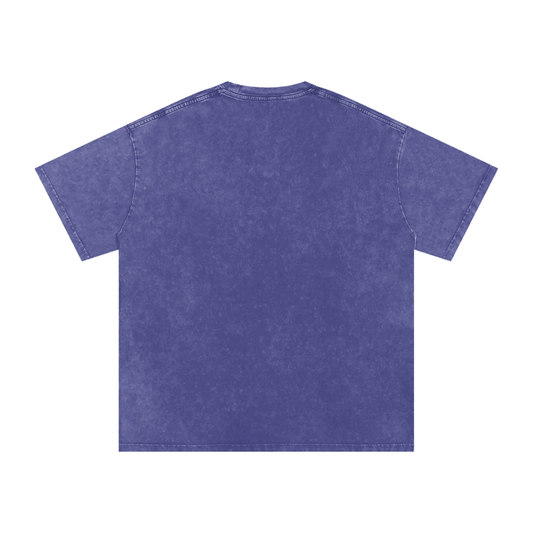 T Logo Snow Washed Oversized Cotton T-Shirt