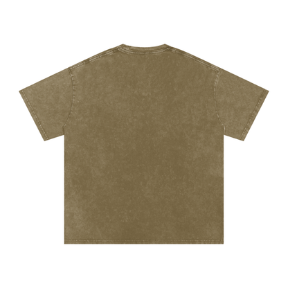 T Logo Snow Washed Oversized Cotton T-Shirt